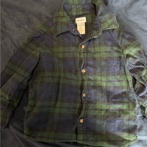 Carter's Green and Navy Plaid Button-Down Shirt